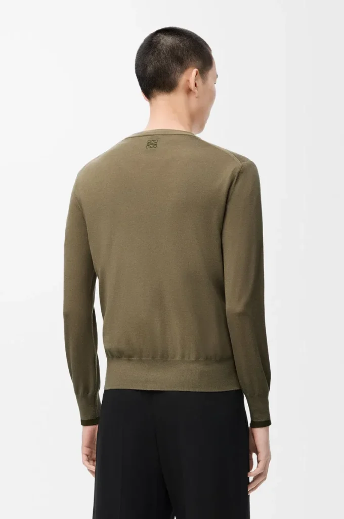 Cardigan in wool Green/Khaki Green