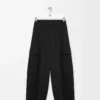 Cargo trousers in cotton and silk Black Cargo trousers in cotton and silk Black