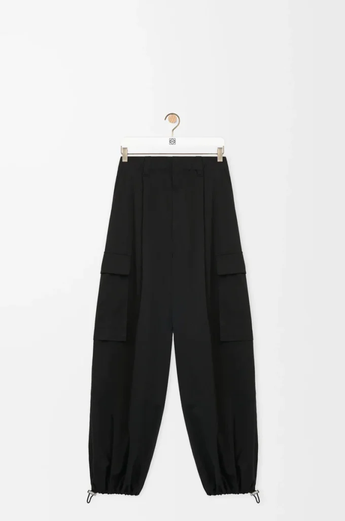 Cargo trousers in cotton and silk Black Cargo trousers in cotton and silk Black