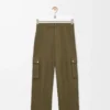 Cargo trousers in cotton Khaki Green Cargo trousers in cotton Khaki Green