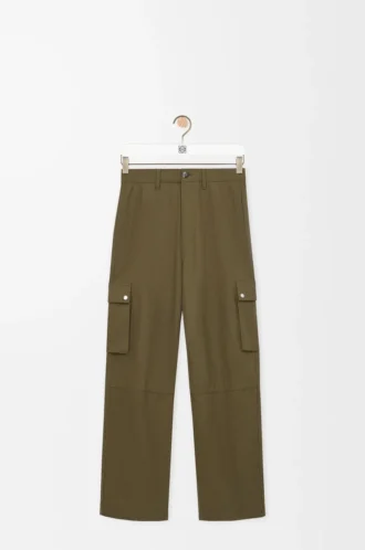 Cargo trousers in cotton Khaki Green