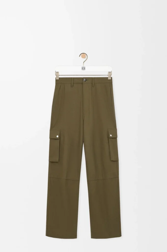 Cargo trousers in cotton Khaki Green Cargo trousers in cotton Khaki Green
