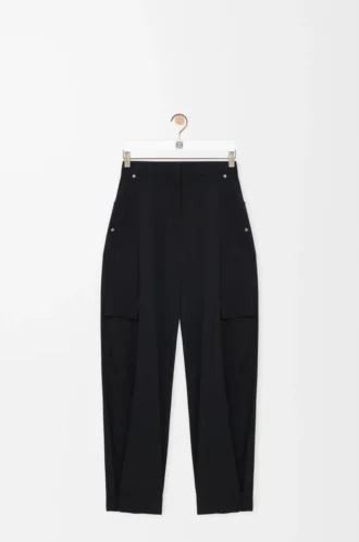 Cargo trousers in wool Black