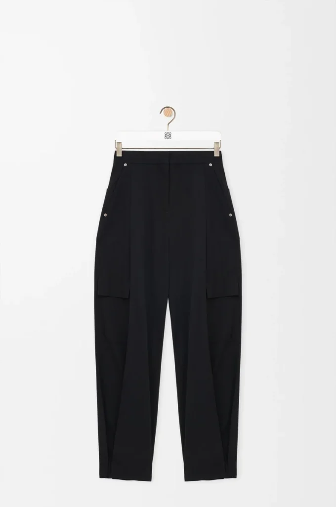 Cargo trousers in wool Black Cargo trousers in wool Black