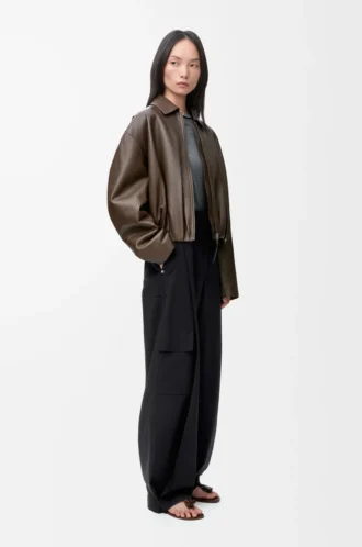 Cargo trousers in wool Black