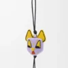Cat charm in felt Purple/Yellow