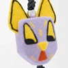 Cat charm in felt Purple/Yellow