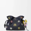 Cat charm in felt Purple/Yellow