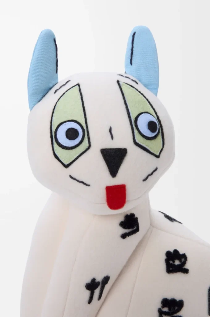 Cat stuffed toy in cotton velvet Soft White Cat stuffed toy in cotton velvet Soft White