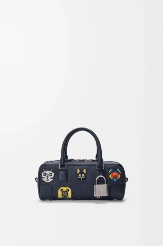 Cats Amazona 23 cropped bag in embroidered denim Blue