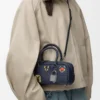 Cats Amazona 23 cropped bag in embroidered denim Blue Cats Amazona 23 cropped bag in embroidered denim Blue