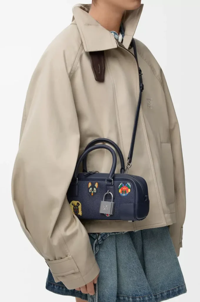 Cats Amazona 23 cropped bag in embroidered denim Blue Cats Amazona 23 cropped bag in embroidered denim Blue