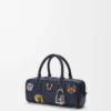 Cats Amazona 23 cropped bag in embroidered denim Blue Cats Amazona 23 cropped bag in embroidered denim Blue