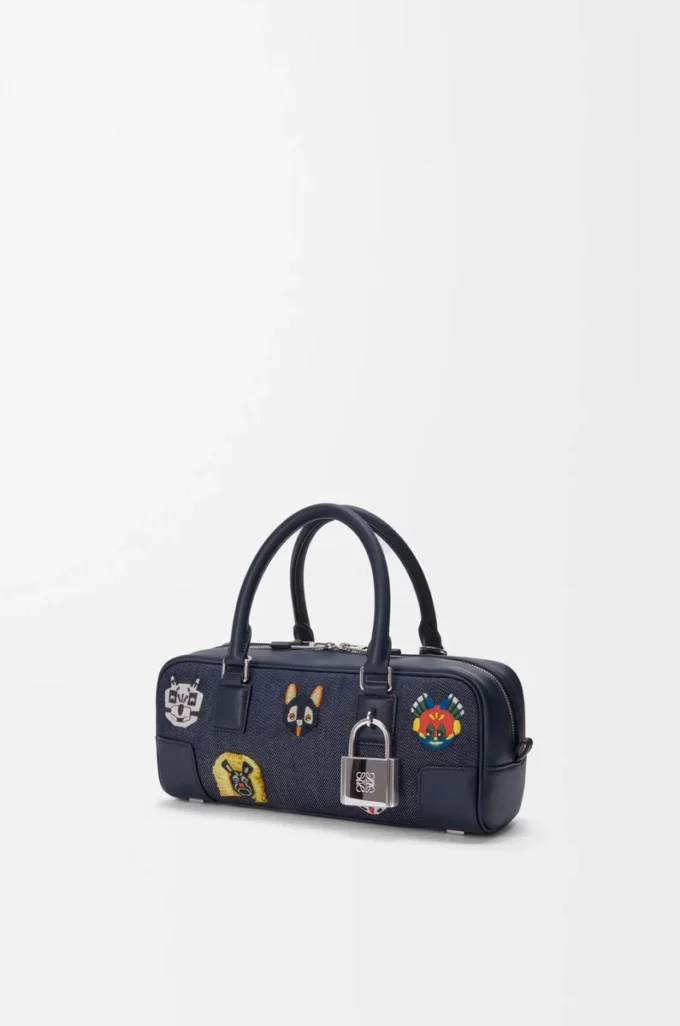 Cats Amazona 23 cropped bag in embroidered denim Blue Cats Amazona 23 cropped bag in embroidered denim Blue