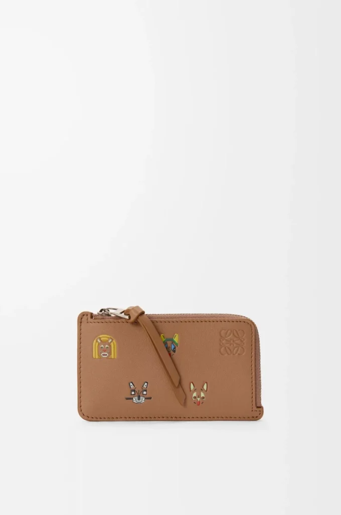 Cats coin cardholder in classic calfskin Mocha