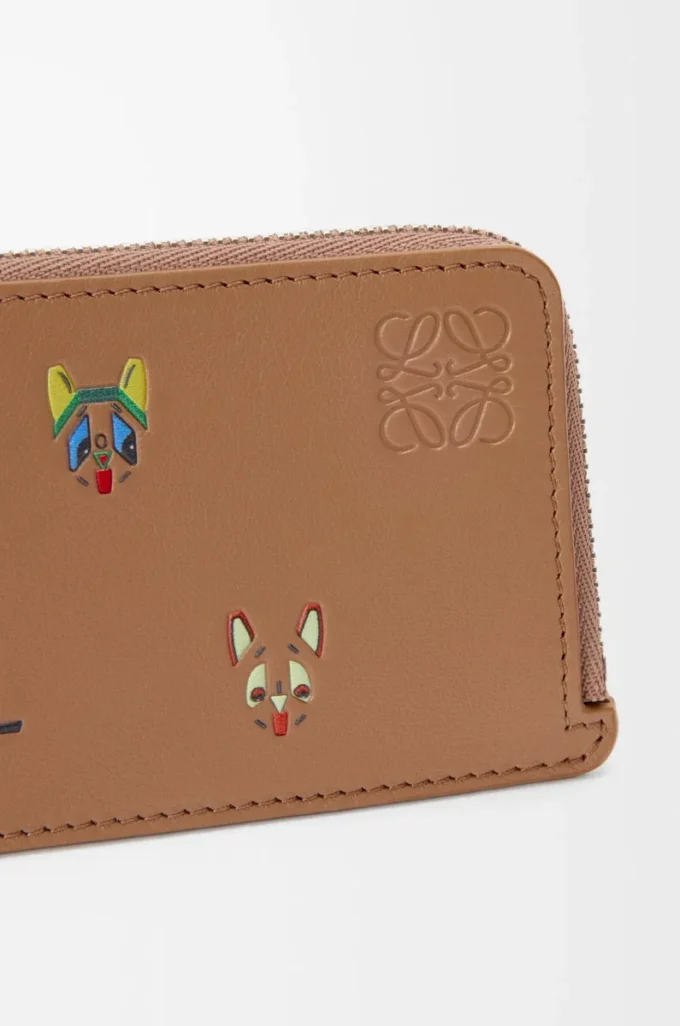 Cats coin cardholder in classic calfskin Mocha