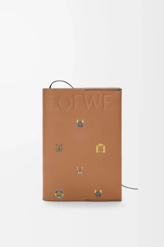 Cats notebook in calfskin Mocha