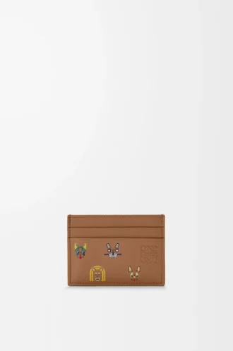Cats plain cardholder in classic calfskin Mocha