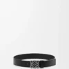 Chunky Anagram belt in supple grained calfskin Black/Vintage Palladium Chunky Anagram belt in supple grained calfskin Black/Vintage Palladium