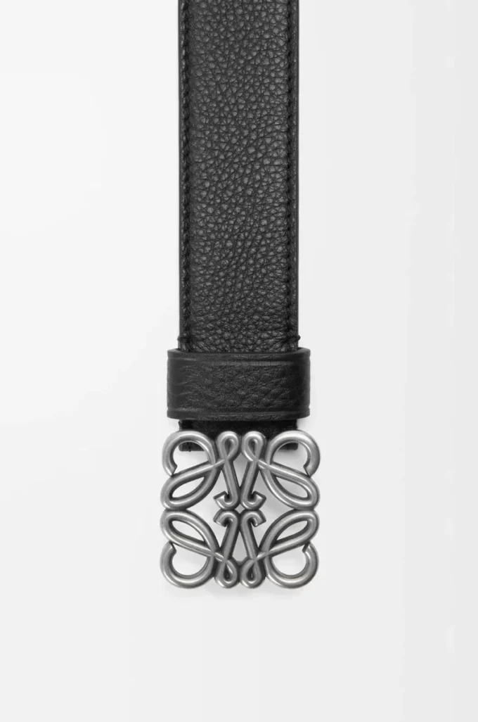 Chunky Anagram belt in supple grained calfskin Black/Vintage Palladium Chunky Anagram belt in supple grained calfskin Black/Vintage Palladium