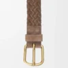 Chunky woven belt in suede calfskin Psyke/Vintage Gold Chunky woven belt in suede calfskin Psyke/Vintage Gold