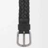 Chunky woven belt in vegetable-tanned calfskin Black/Vintage Palladium Chunky woven belt in vegetable-tanned calfskin Black/Vintage Palladium