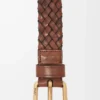Chunky woven belt in vegetable-tanned calfskin Mogado/Vintage Gold Chunky woven belt in vegetable-tanned calfskin Mogado/Vintage Gold