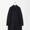 Coat in cotton and wool Black