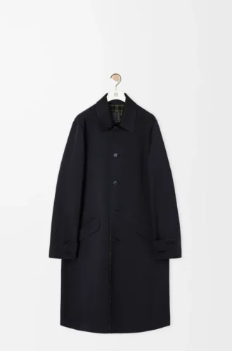 Coat in cotton and wool Black