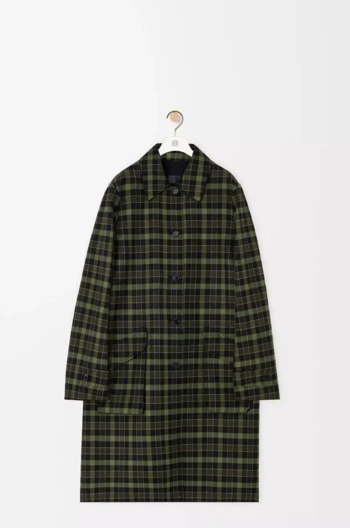 Coat in cotton and wool Black