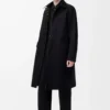Coat in cotton and wool Black
