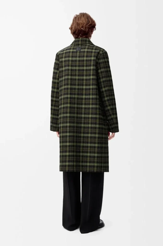 Coat in cotton and wool Black