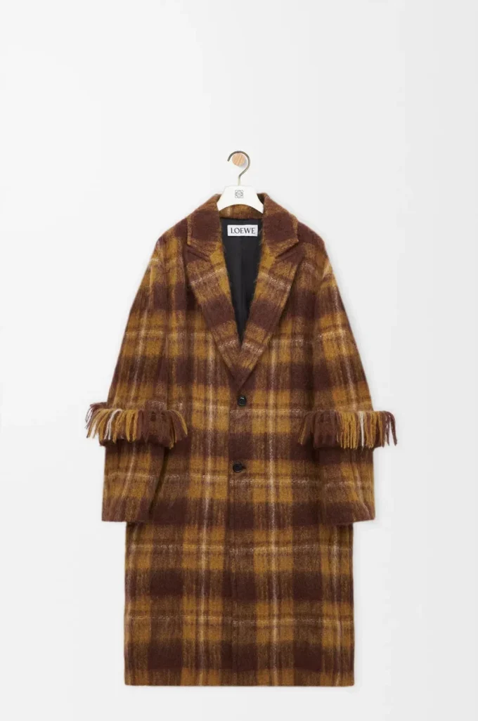 Coat in mohair and wool blend Yellow/Multicolor Coat in mohair and wool blend Yellow/Multicolor