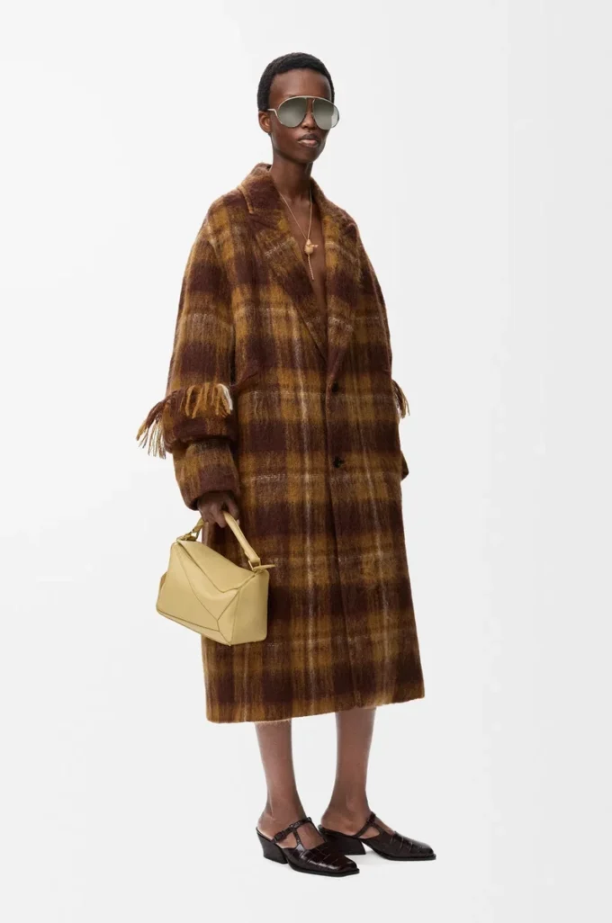 Coat in mohair and wool blend Yellow/Multicolor Coat in mohair and wool blend Yellow/Multicolor