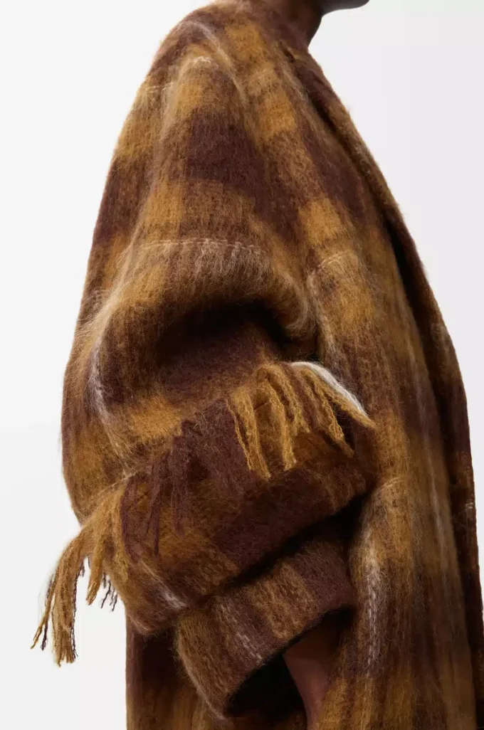 Coat in mohair and wool blend Yellow/Multicolor Coat in mohair and wool blend Yellow/Multicolor