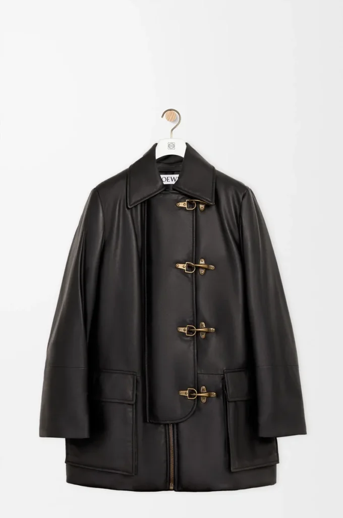 Coat in nappa lambskin Black Coat in nappa lambskin Black