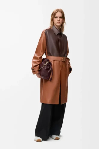 Coat in nappa lambskin Tan