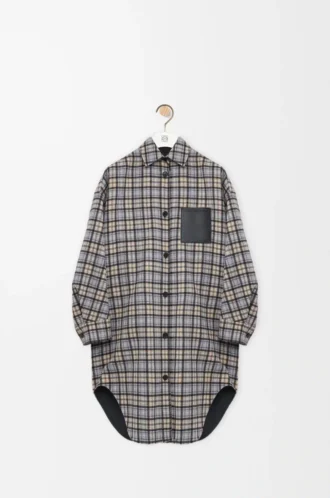 Coat in wool and cashmere Beige/Grey