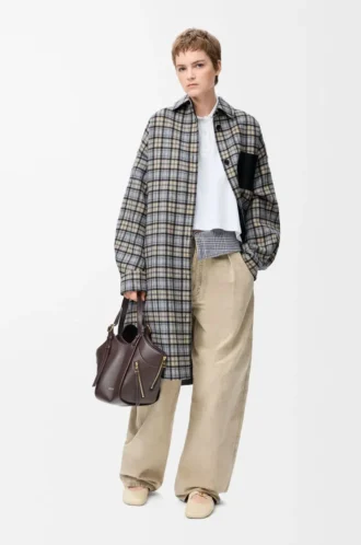 Coat in wool and cashmere Beige/Grey