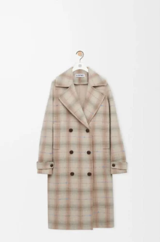 Coat in wool and cashmere blend Beige