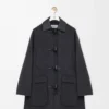 Coat in wool and cashmere Charcoal Melange Coat in wool and cashmere Charcoal Melange