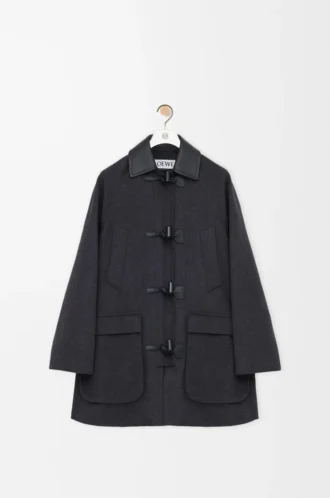 Coat in wool and cashmere Charcoal Melange