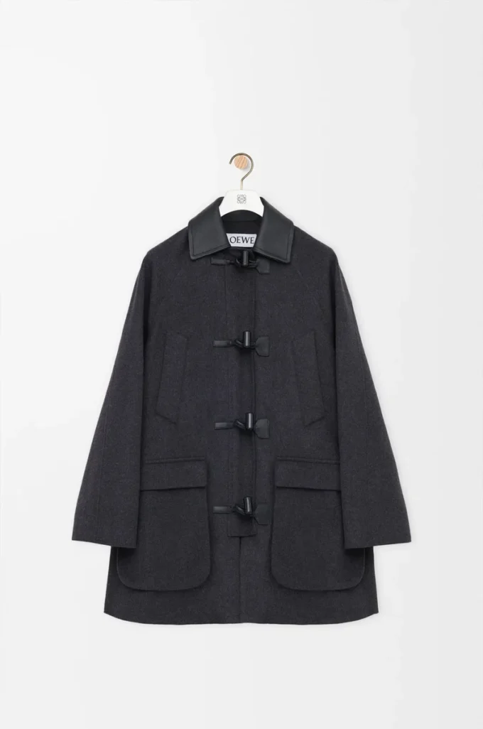 Coat in wool and cashmere Charcoal Melange Coat in wool and cashmere Charcoal Melange
