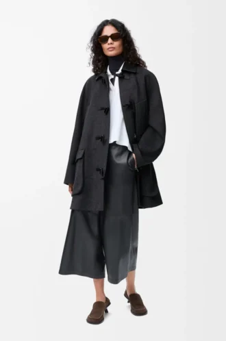 Coat in wool and cashmere Charcoal Melange