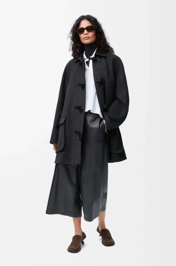 Coat in wool and cashmere Charcoal Melange Coat in wool and cashmere Charcoal Melange