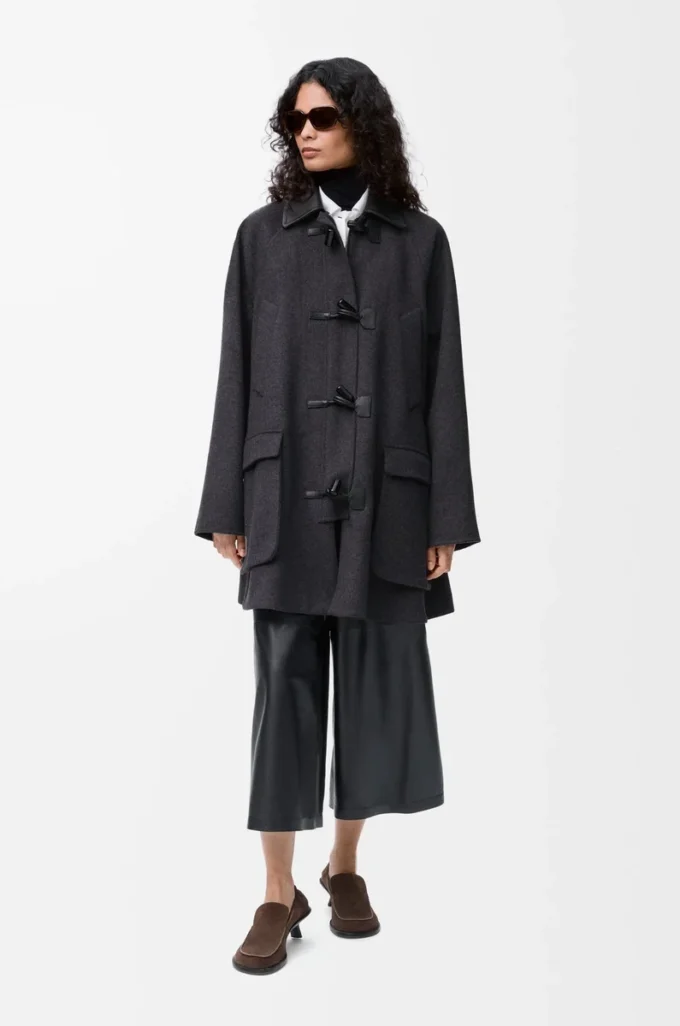 Coat in wool and cashmere Charcoal Melange Coat in wool and cashmere Charcoal Melange
