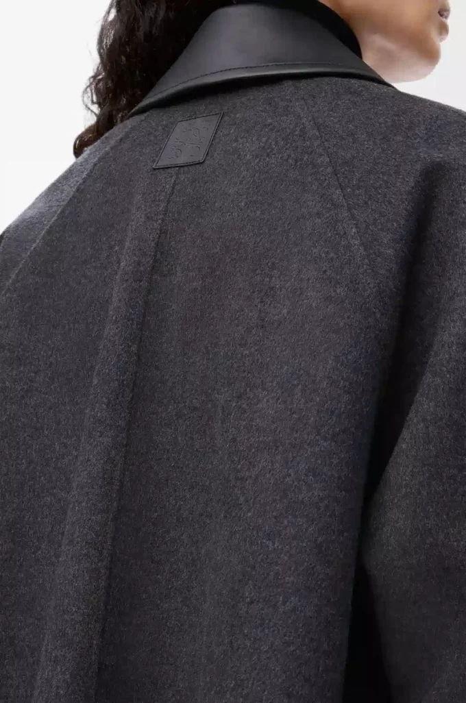 Coat in wool and cashmere Charcoal Melange Coat in wool and cashmere Charcoal Melange