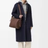 Coat in wool and cashmere Navy/Grey Coat in wool and cashmere Navy/Grey