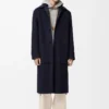 Coat in wool and cashmere Navy/Grey Coat in wool and cashmere Navy/Grey