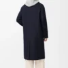 Coat in wool and cashmere Navy/Grey Coat in wool and cashmere Navy/Grey
